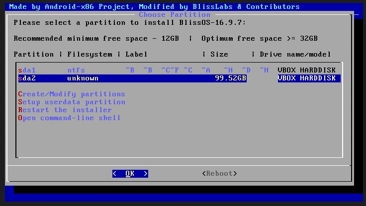 Bliss OS v16.9 053